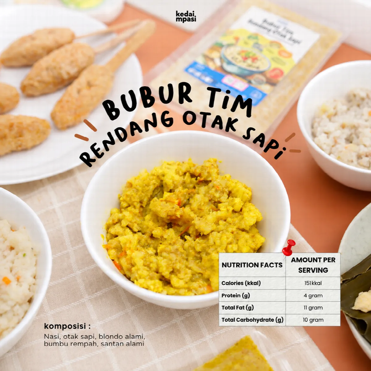 Bubur Tim Rendang Otak Sapi - Kedai Mpasi