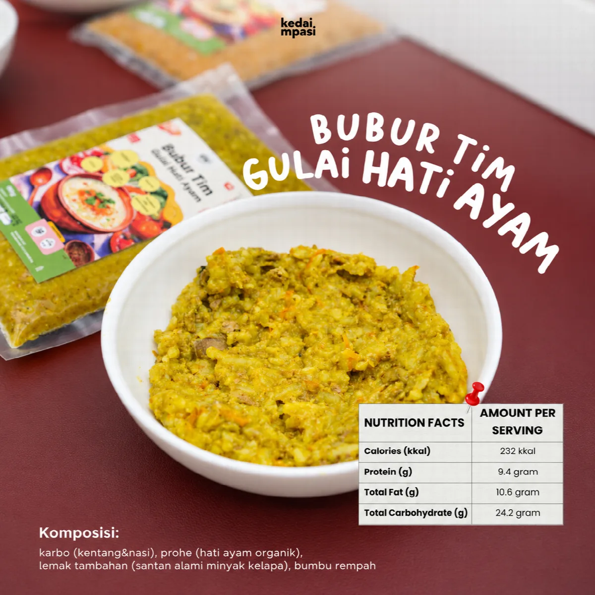 Bubur Tim Gulai Hati Ayam - Kedai Mpasi