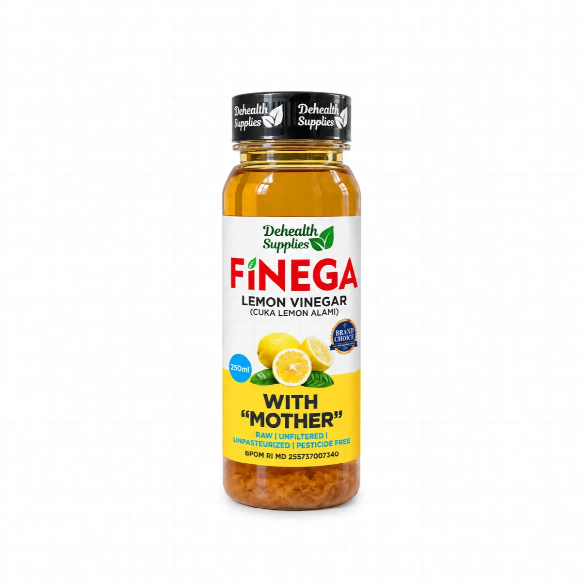 Finega Lemon Vinegar ( Cuka Lemon Alami ) Botol Plastik - Dehealth Supplies