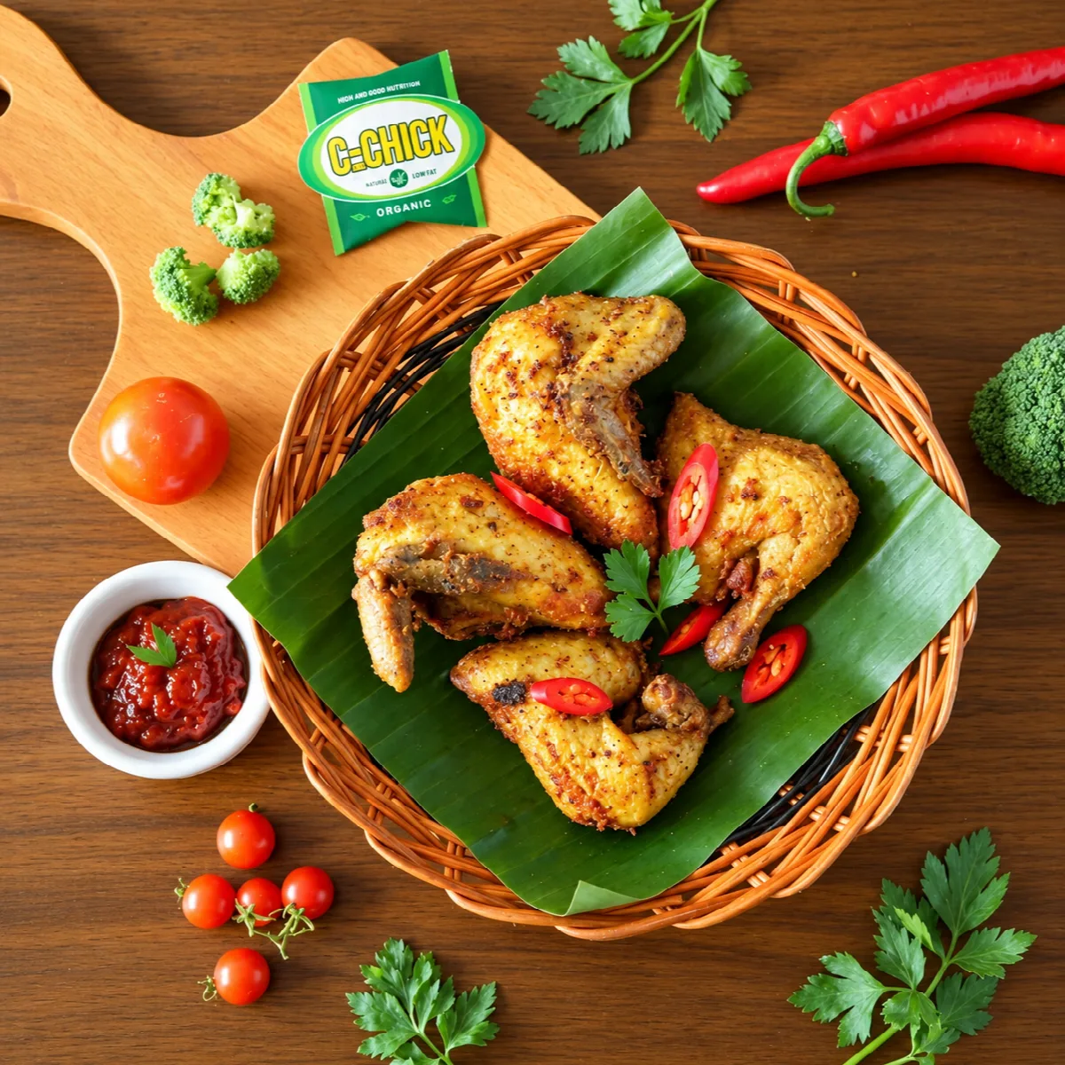Ayam Ungkep dengan Sambal Ayam Organik - Berkah Chicken