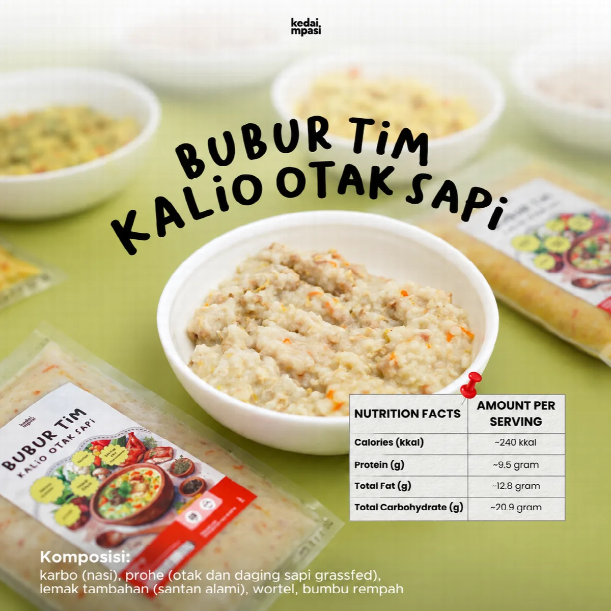 Bubur Tim Kalio Otak Sapi - Kedai Mpasi