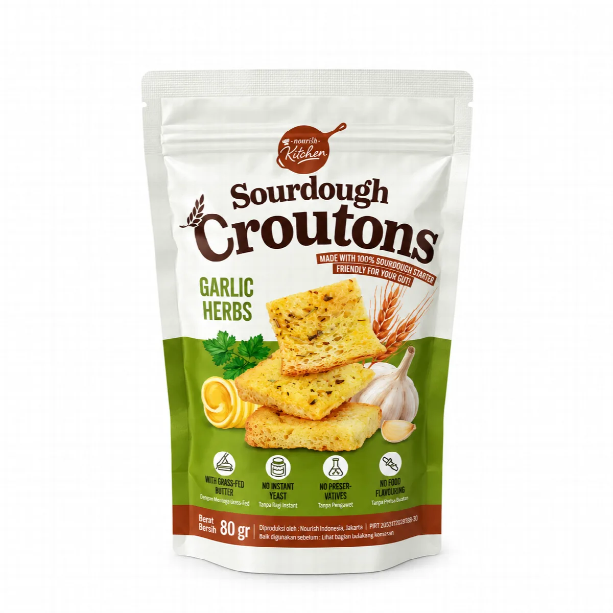 Sourdough Croutons Garlic Herbs - Nourish Indonesia