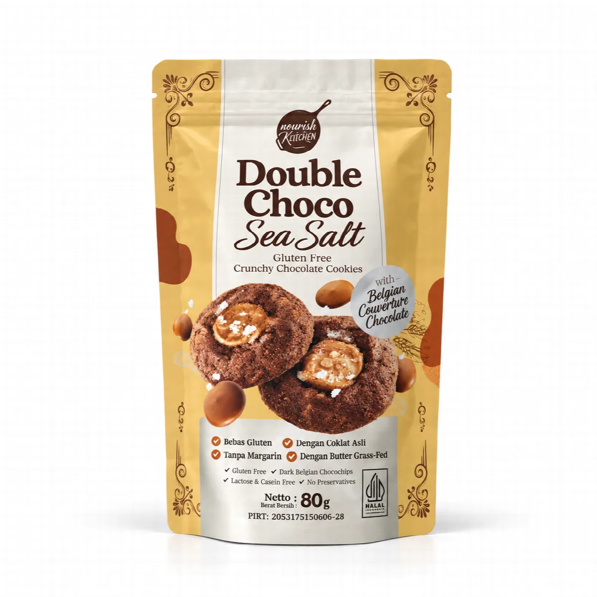 Double Choco Sea Salt  Cookies Gluten Free - Nourish Indonesia