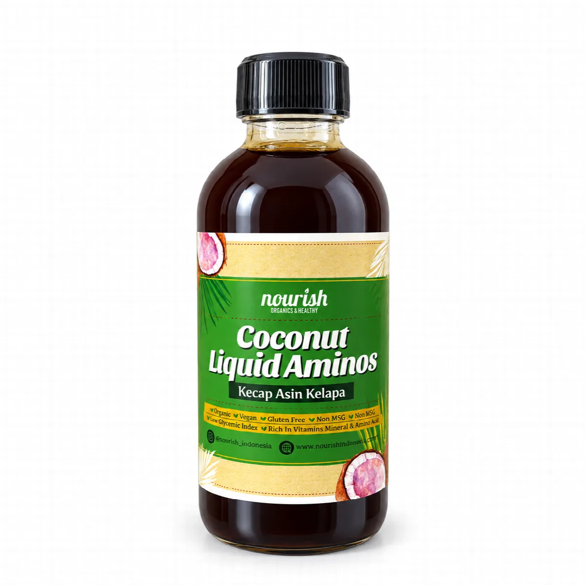 Kecap Asin Kelapa Gluten Free , Tanpa Pengawet & MSG ( Coconut Liquid Aminos ) - Nourish Indonesia