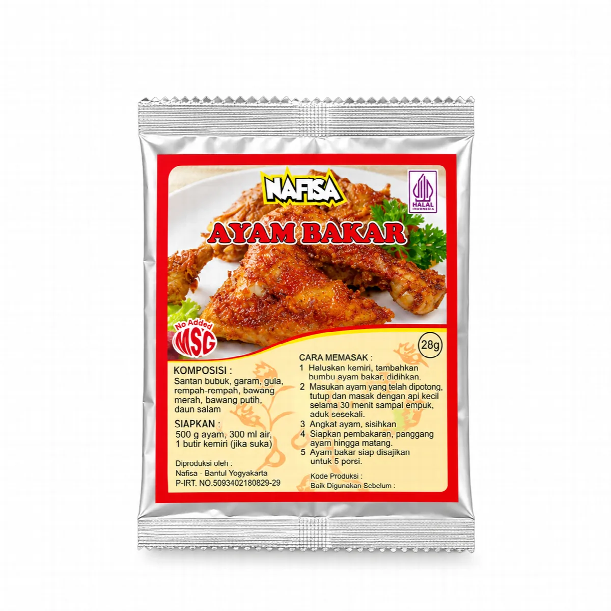 Bumbu Bubuk Ayam Bakar Non MSG - Nafisa