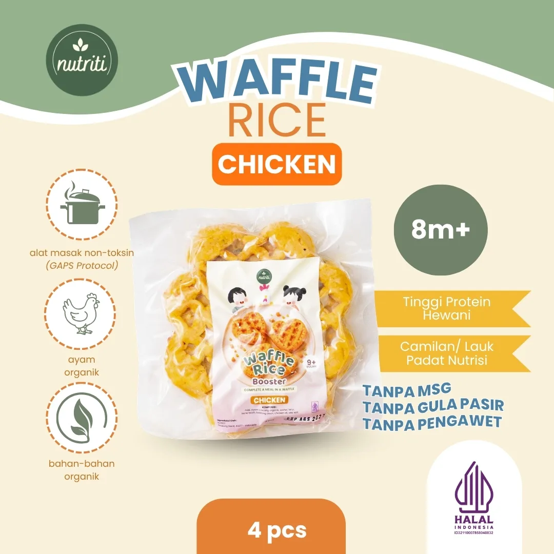 Waffle Rice Booster Chicken Gluten Free - Nutriti