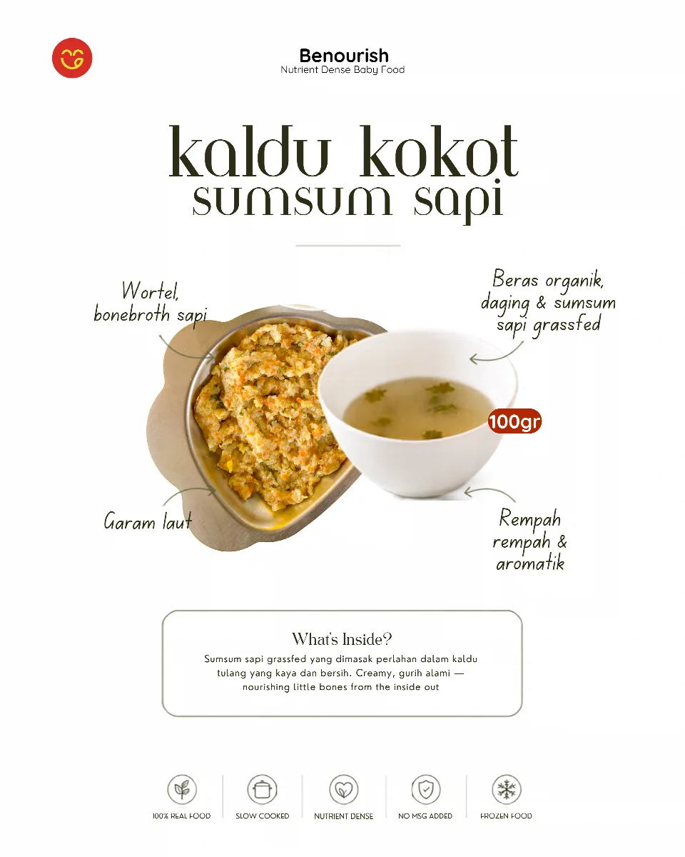 Menu Catering Mpasi Tim Kaldu Kokot Sumsum Sapi - Benourish