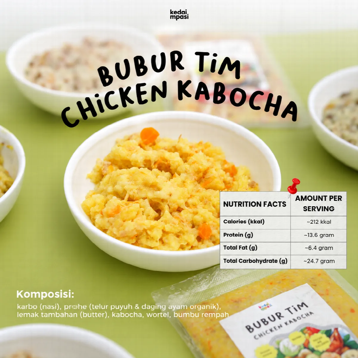 Bubur Tim Chicken Kabocha - Kedai Mpasi